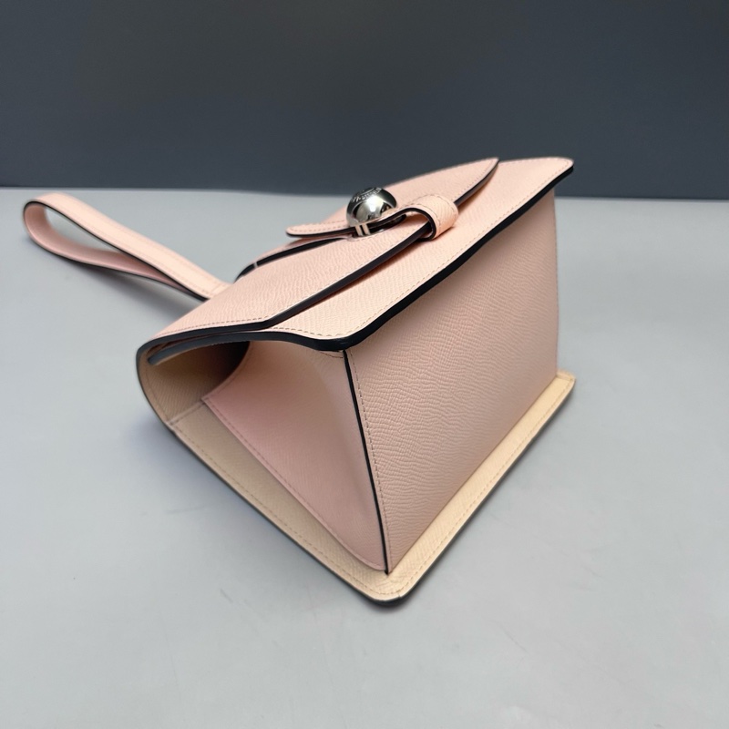 98新 Moynat莫奈裸粉色粽子包手提包 尺寸17*13*12-2