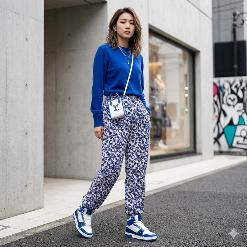 全新Louis Vuitton專櫃正品腰鬆緊縮口長褲 36號 S-M皆可穿-1