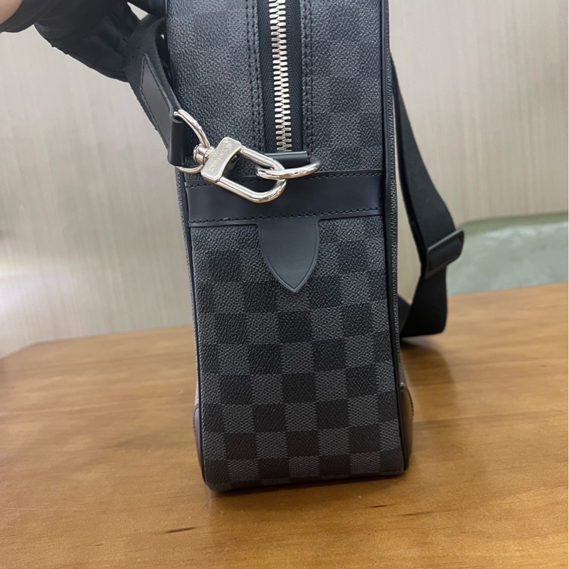 LouisVuitton黑棋盤格公文包 有肩帶 手提斜挎都可 尺寸約40×30×12-2