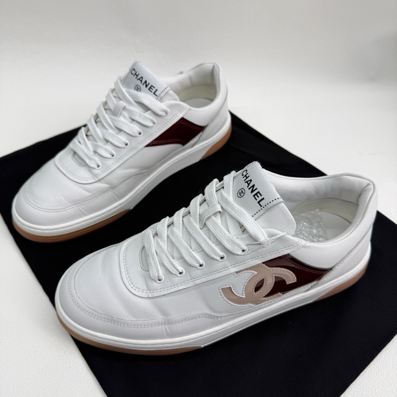 Chanel香奈兒 女士24P雙拼板鞋 小白鞋 38碼-0
