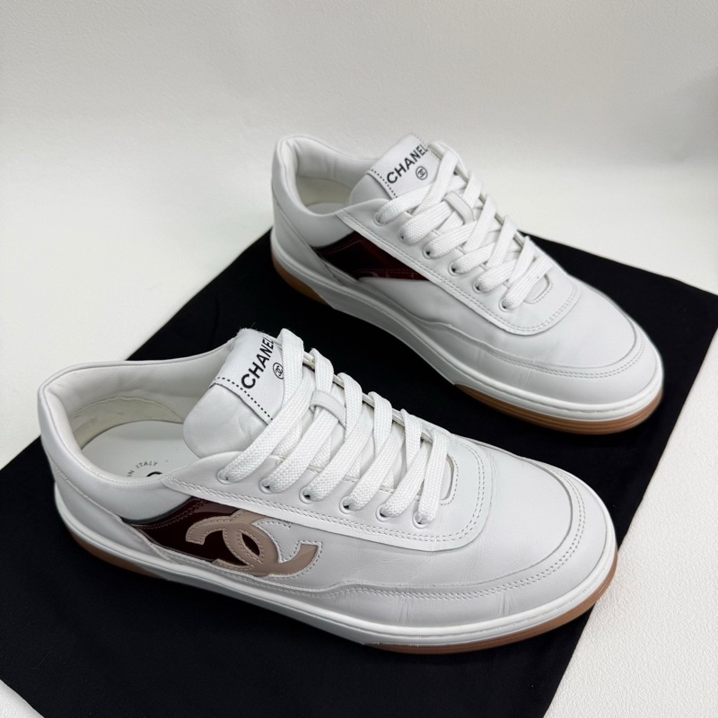 Chanel香奈兒 女士24P雙拼板鞋 小白鞋 38碼-2