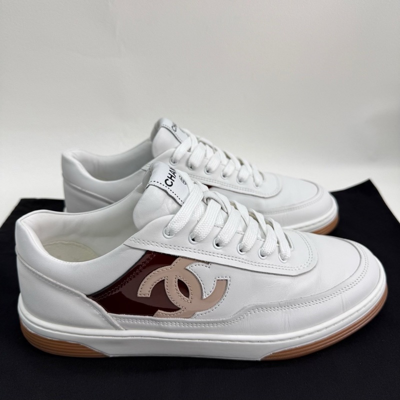 Chanel香奈兒 女士24P雙拼板鞋 小白鞋 38碼-3