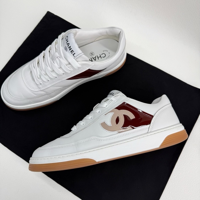 Chanel香奈兒 女士24P雙拼板鞋 小白鞋 38碼-7