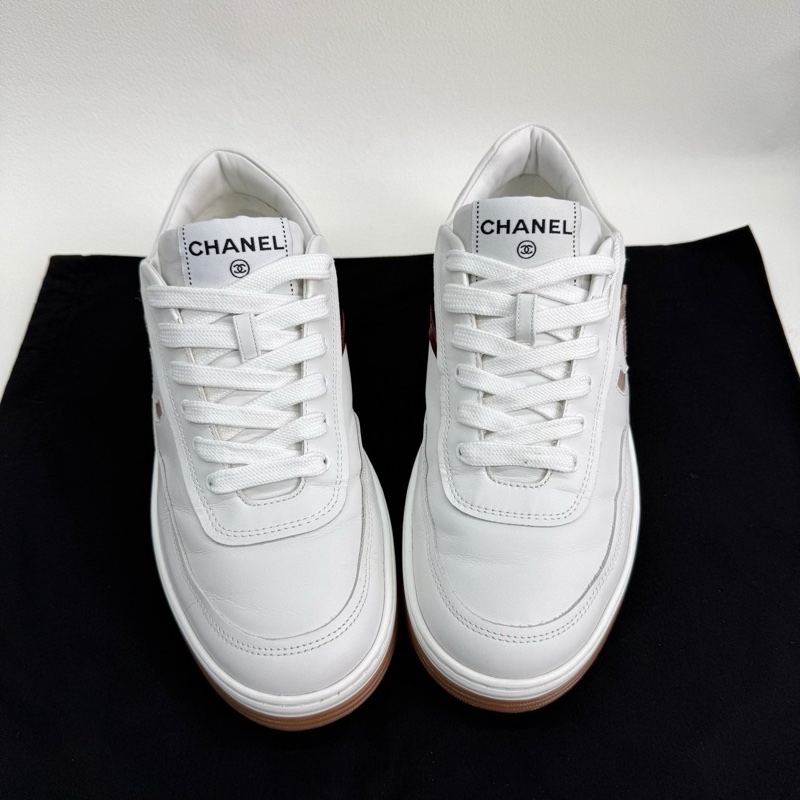 Chanel香奈兒 女士24P雙拼板鞋 小白鞋 38碼-8