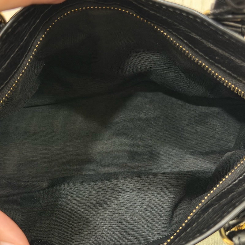 Balenciaga Mini City 黑金扣機車包-13