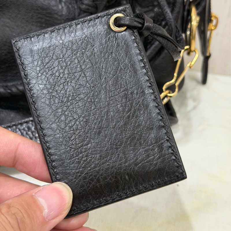 Balenciaga Mini City 黑金扣機車包-15