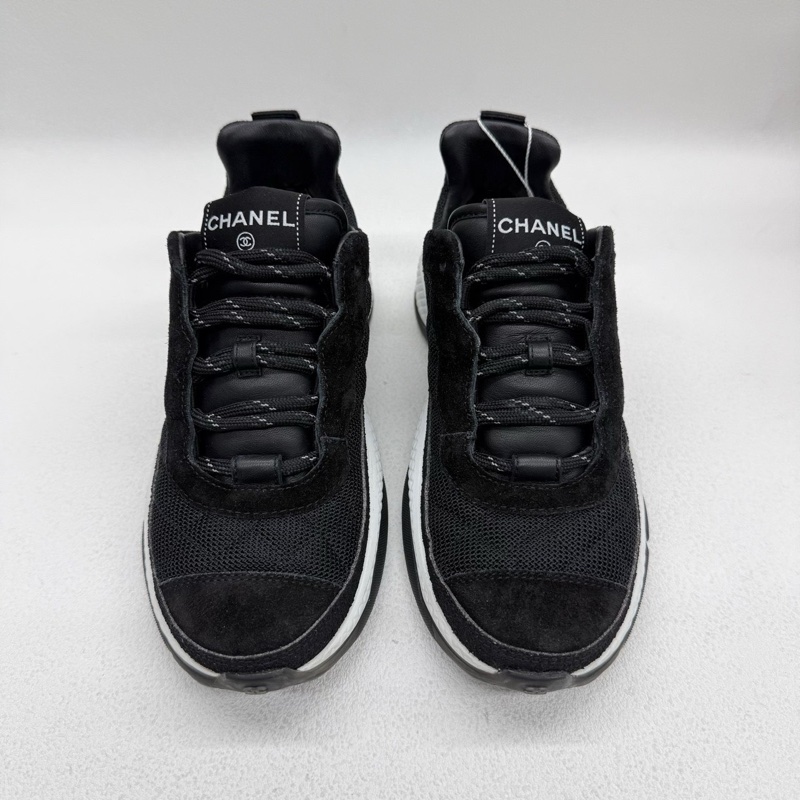 Chanel/香奈兒 麂皮拼帆布熊貓配色黑白搭配  37碼-1