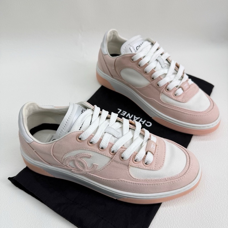 Chanel香奈兒 馬卡龍配色 粉色運動鞋 粉白色 36.5碼-2