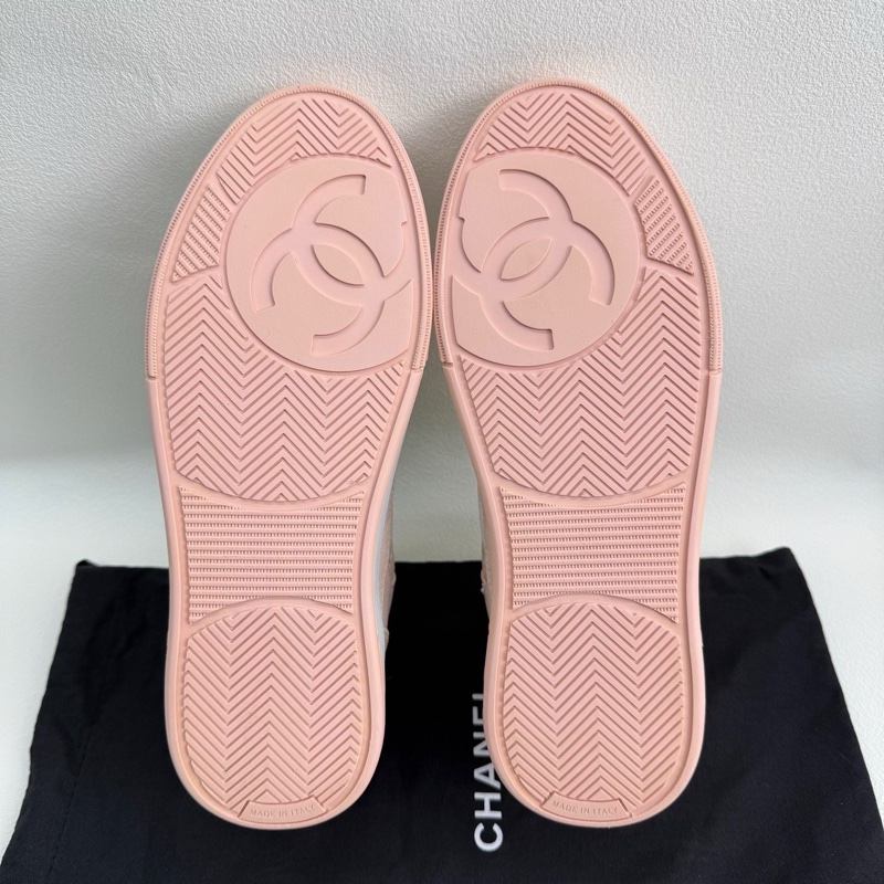 Chanel香奈兒 馬卡龍配色 粉色運動鞋 粉白色 36.5碼-9