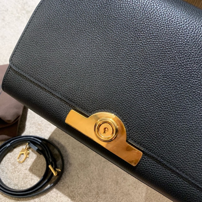 MOYNAT莫奈rejane黑色牛皮金扣 提挎包-5