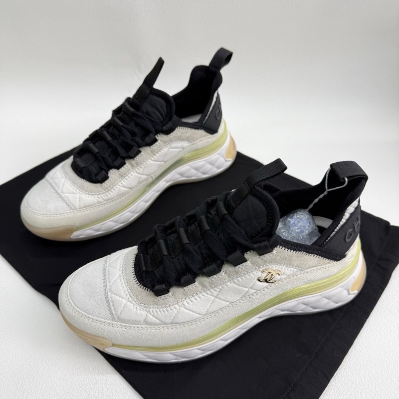 CHANEL香奈兒 雙C 菱格拼色氣墊鞋運動鞋 36.5碼-0