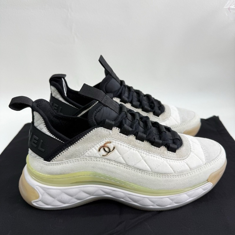 CHANEL香奈兒 雙C 菱格拼色氣墊鞋運動鞋 36.5碼-3