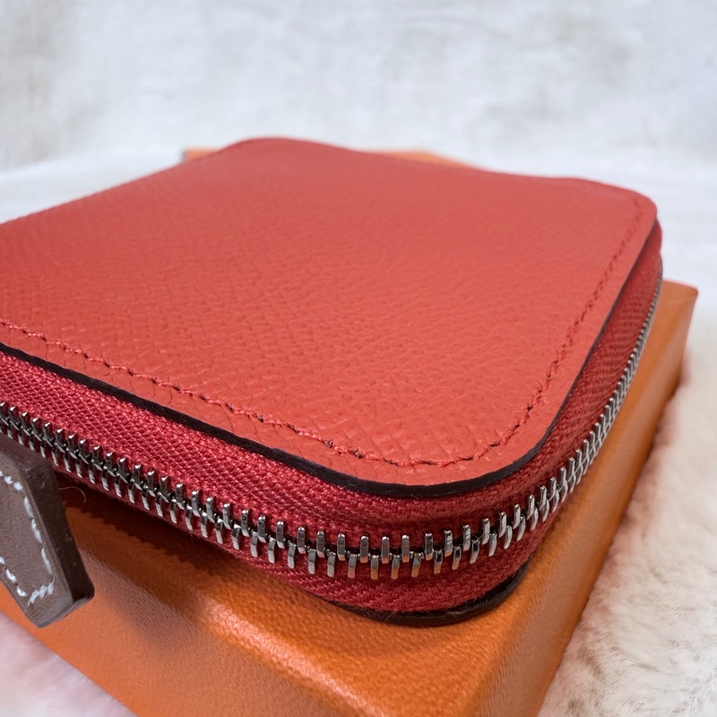Hermes✨Silk’in 絲巾短款拉鍊零錢包 Z刻-1