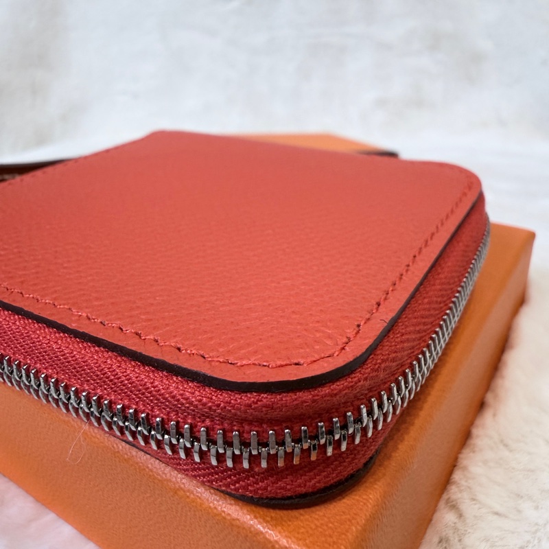 Hermes✨Silk’in 絲巾短款拉鍊零錢包 Z刻-2