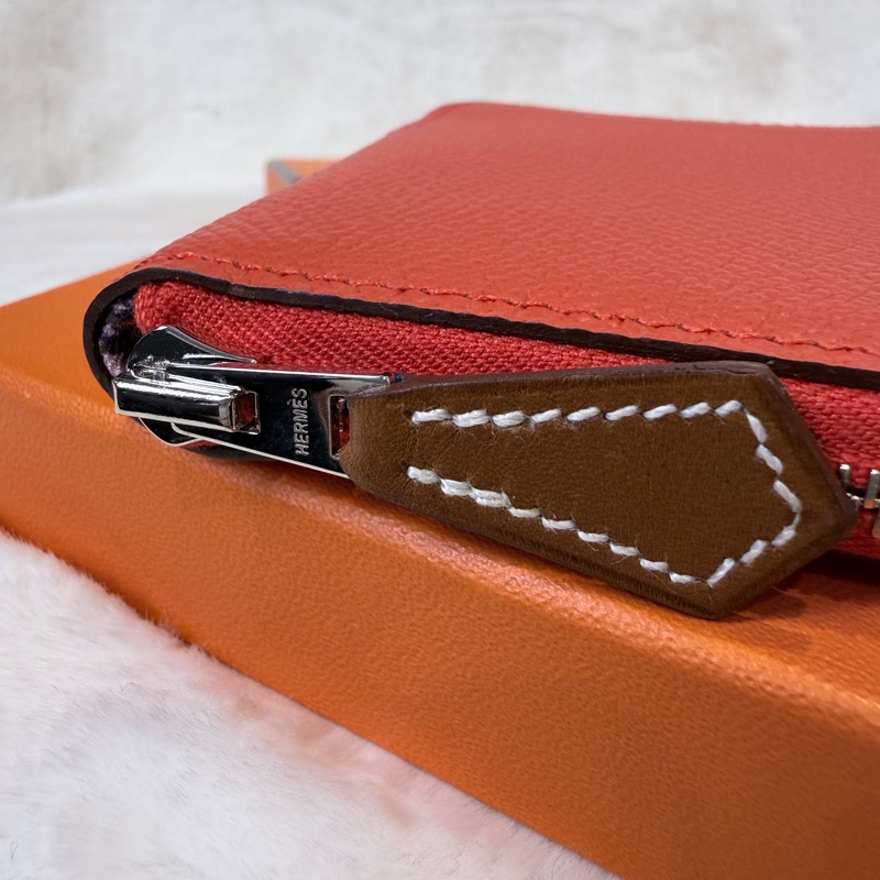 Hermes✨Silk’in 絲巾短款拉鍊零錢包 Z刻-6