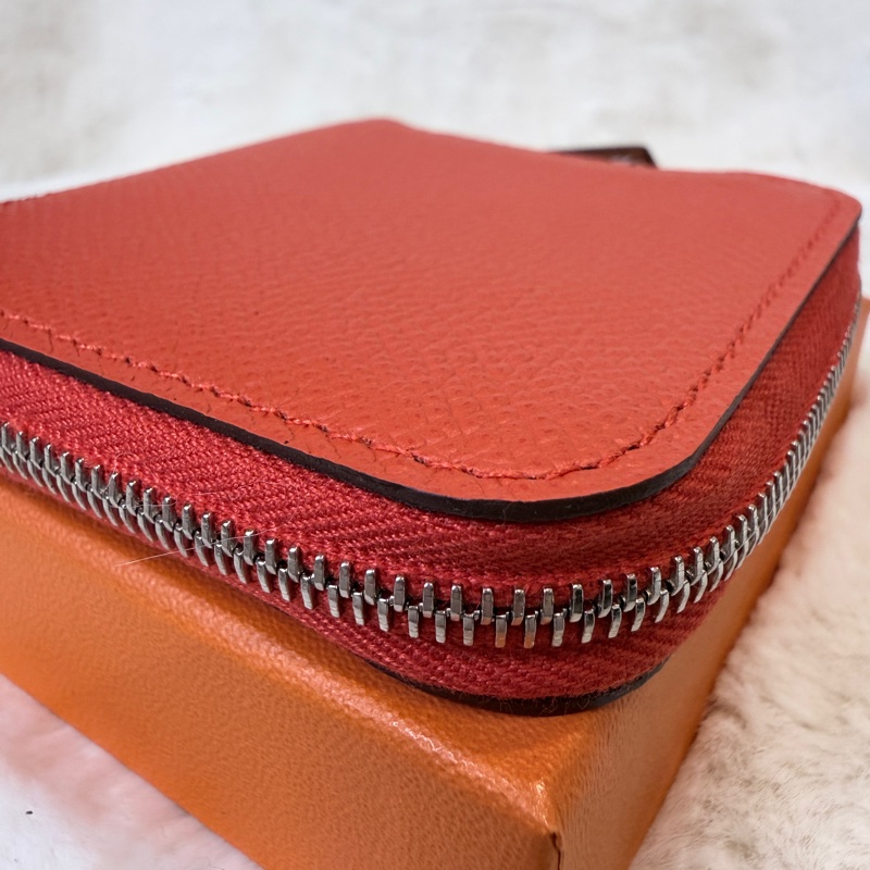 Hermes✨Silk’in 絲巾短款拉鍊零錢包 Z刻-7