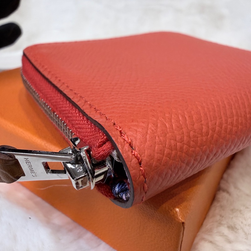 Hermes✨Silk’in 絲巾短款拉鍊零錢包 Z刻-11