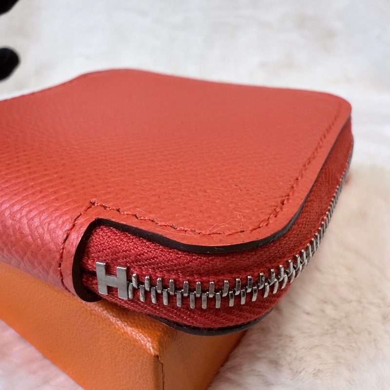 Hermes✨Silk’in 絲巾短款拉鍊零錢包 Z刻-12