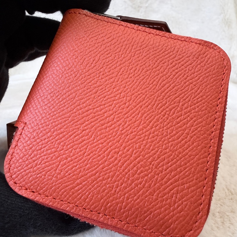 Hermes✨Silk’in 絲巾短款拉鍊零錢包 Z刻-13
