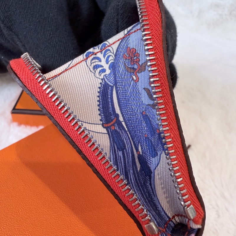 Hermes✨Silk’in 絲巾短款拉鍊零錢包 Z刻-15