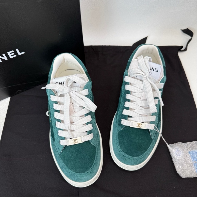 閒置未使用CHANEL香奈兒 女款 麂皮 湖水綠 36.5碼-7