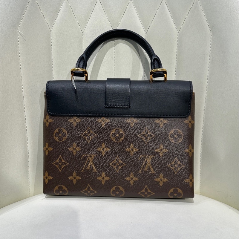 98新lv/路易威登 Locky BB 老花拼黑鎖頭包 手提包帶肩帶 單肩包 斜挎包 底長：20-1