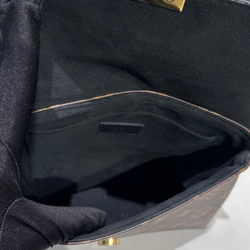 98新lv/路易威登 Locky BB 老花拼黑鎖頭包 手提包帶肩帶 單肩包 斜挎包 底長：20-9