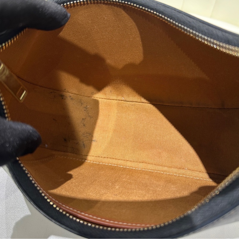 98新 Celine/賽琳 AVA凱旋門老花腋下包 黃褐色月亮豌豆包 21年編碼 尺寸：23*7*-8