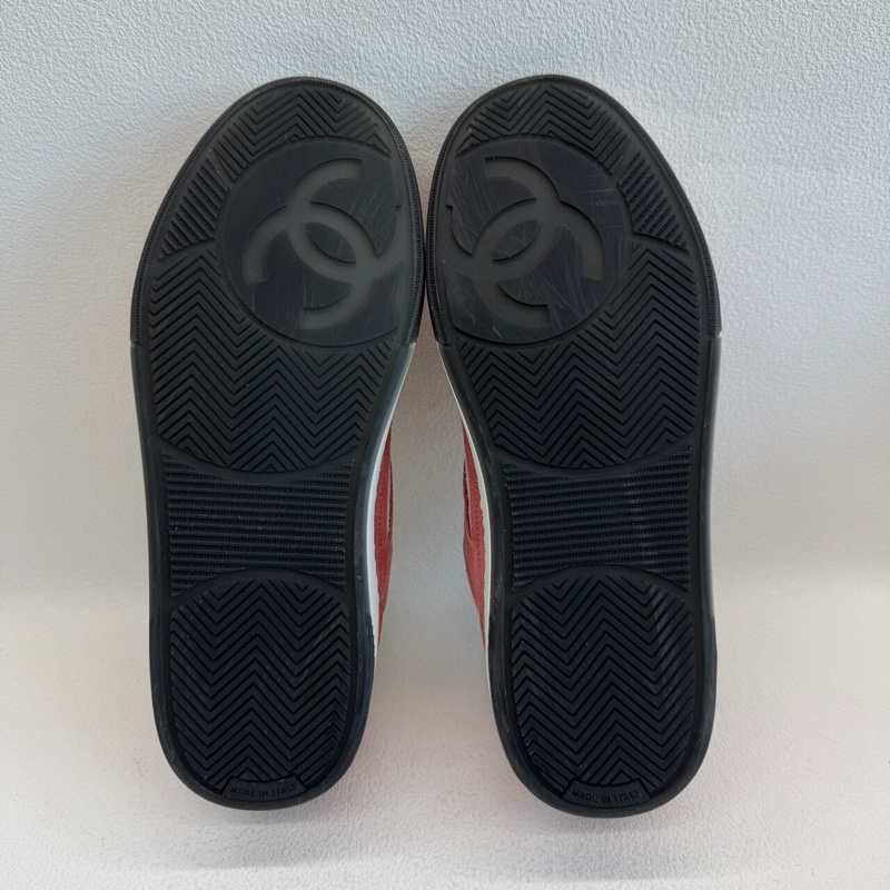 CHANEL香奈兒 低幫 系帶 時尚板鞋 女款 粉白 37碼-9