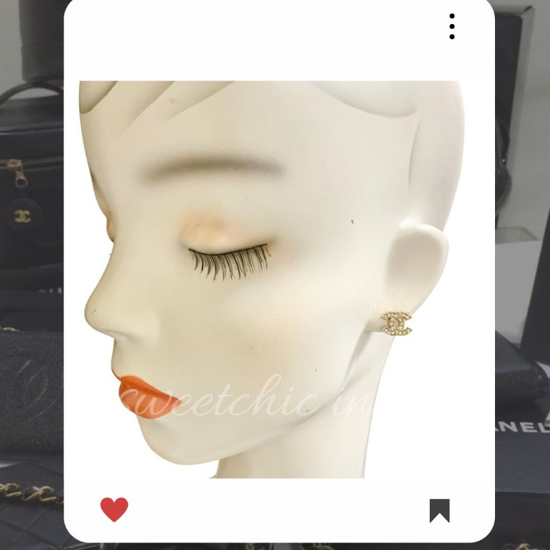 🛍️🎁 26 🔥 3月新品上架 💘 罕有 香奈兒 Chanel 金色經典款水鑽耳環🔥 香奈兒熱賣款 香奈兒經典款 耳環 CHANEL EARRING-4