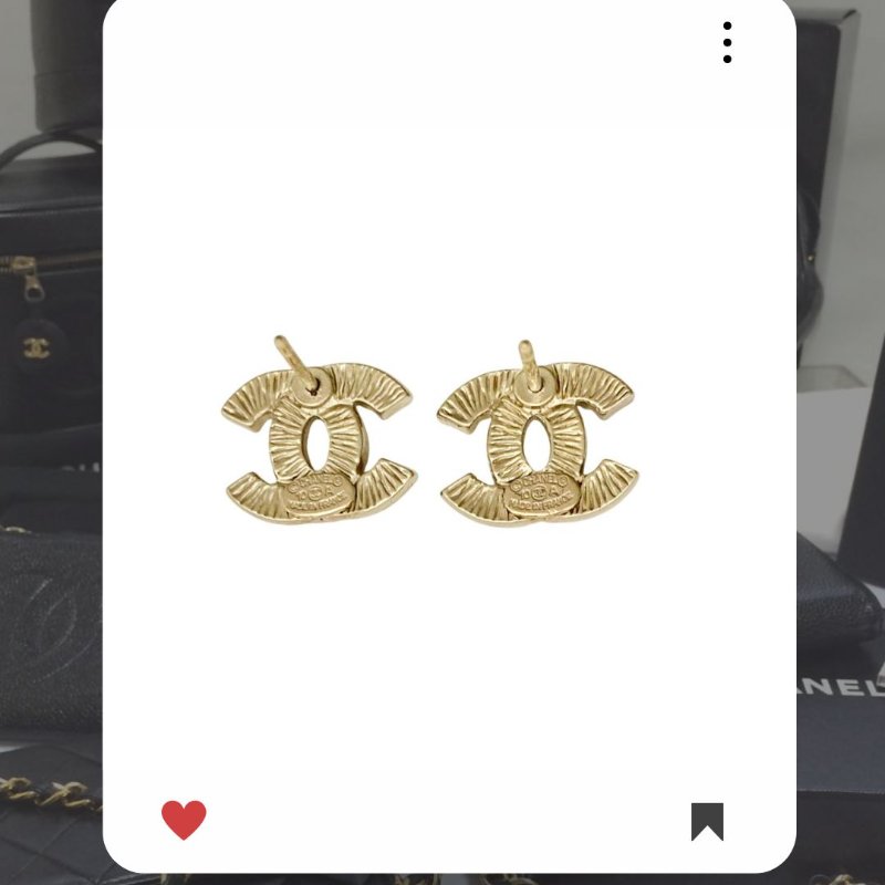 🛍️🎁 26 🔥 3月新品上架 💘 罕有 香奈兒 Chanel 金色經典款水鑽耳環🔥 香奈兒熱賣款 香奈兒經典款 耳環 CHANEL EARRING-5