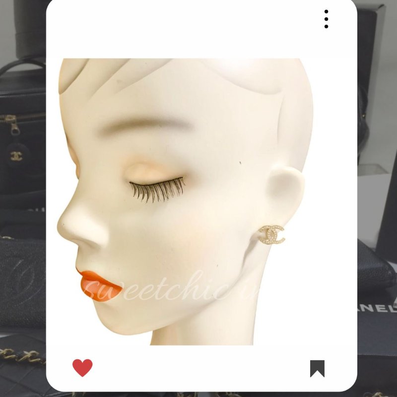🛍️🎁 26 🔥 3月新品上架 💘罕有 香奈兒 Chanel 細款金色水鑽標誌 COCO 耳環🔥 香奈兒熱賣款 香奈兒經典款 耳環 CHANEL EARRING-3