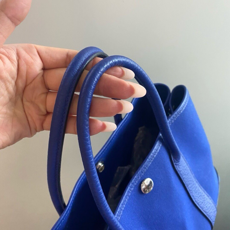 Hermes 愛馬仕 花園30 帆布藍色A 無附件-2