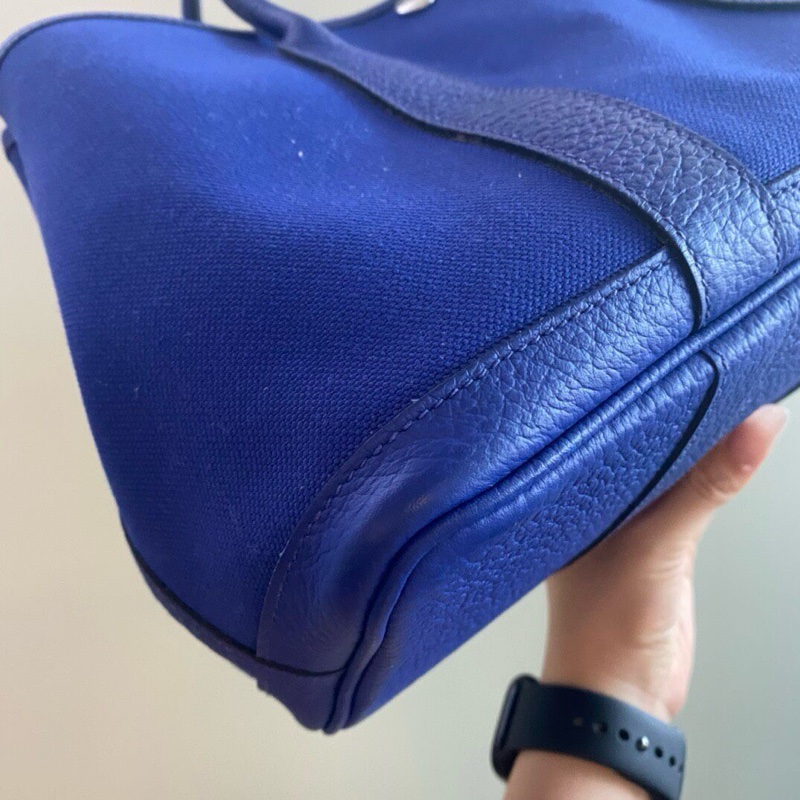 Hermes 愛馬仕 花園30 帆布藍色A 無附件-4