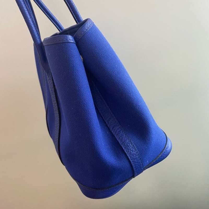 Hermes 愛馬仕 花園30 帆布藍色A 無附件-5