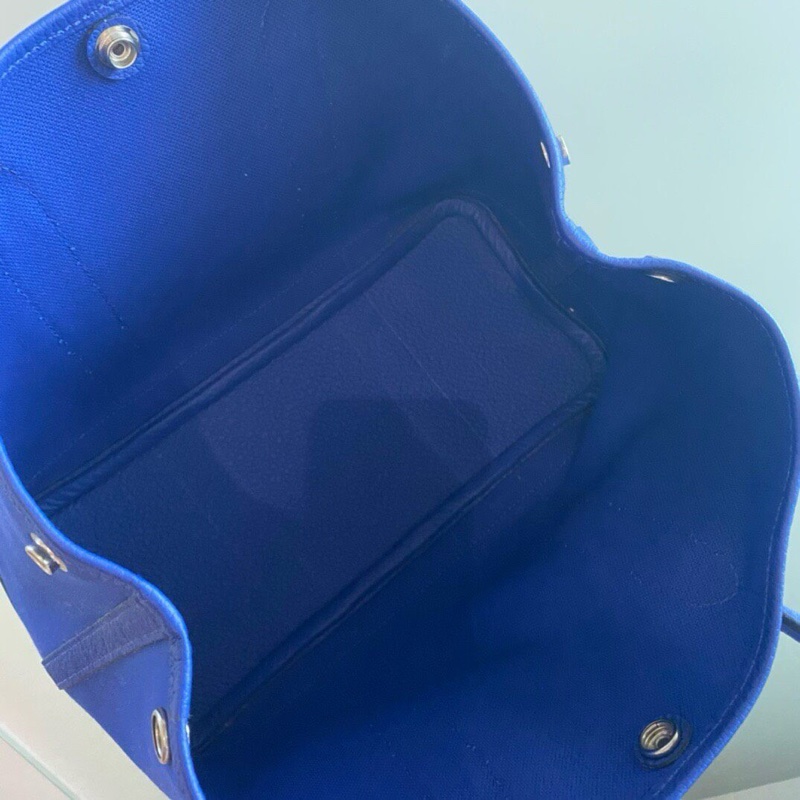 Hermes 愛馬仕 花園30 帆布藍色A 無附件-6