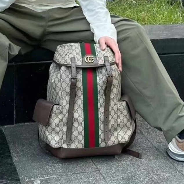 實用帥氣😎Gucci古馳ophidia老花男士雙肩包後背包書包-2