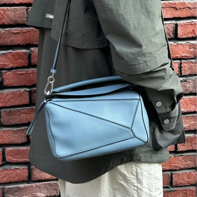 精緻氣質風😍99新🆕Loewe羅意威霧霾藍Puzzle小號幾何包單肩斜挎手提包📐-2