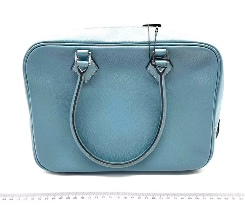 Hermes愛馬仕 plume 28 冰川藍銀扣-1