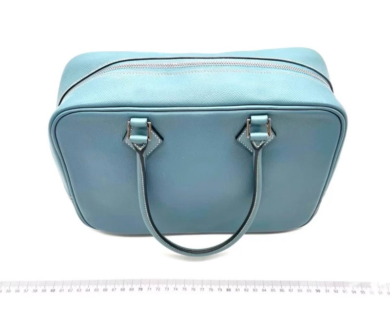 Hermes愛馬仕 plume 28 冰川藍銀扣-2