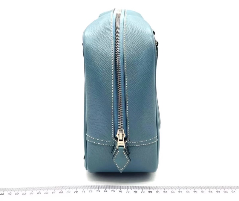 Hermes愛馬仕 plume 28 冰川藍銀扣-4
