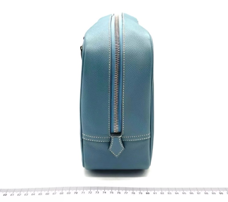 Hermes愛馬仕 plume 28 冰川藍銀扣-5