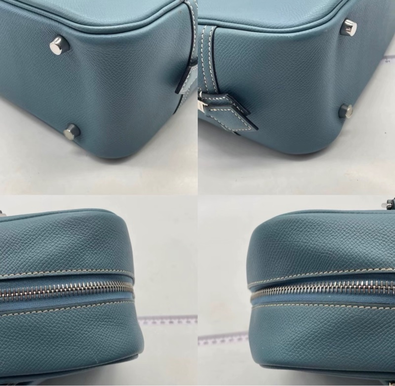 Hermes愛馬仕 plume 28 冰川藍銀扣-7