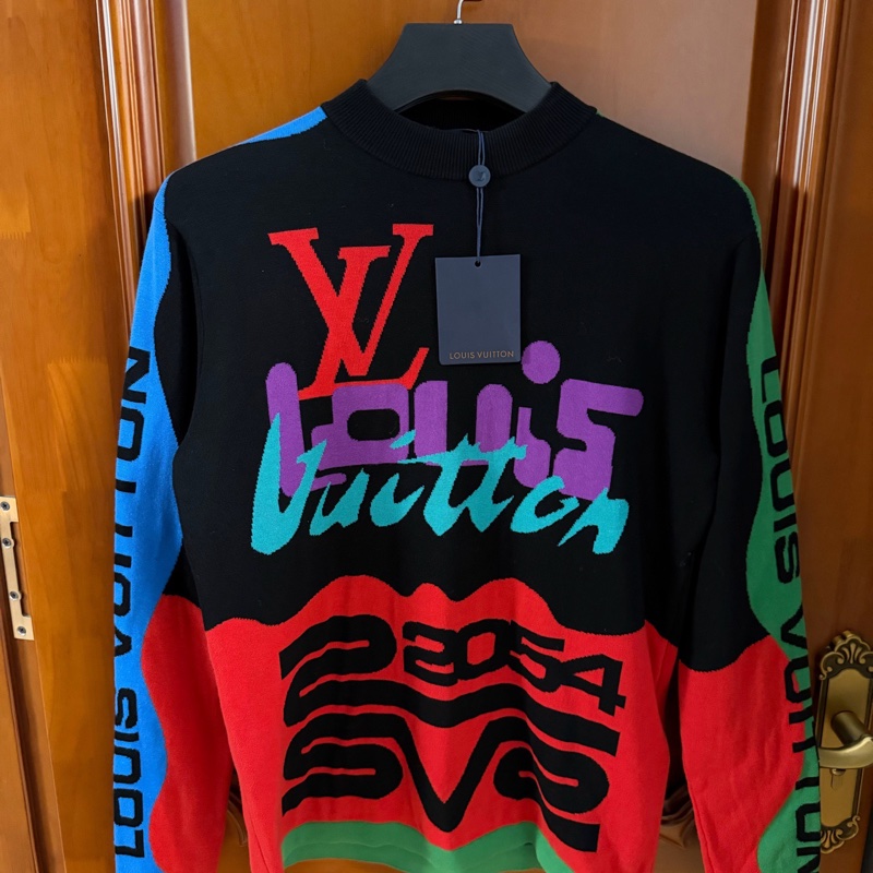 全新lv路易威登 拼色logo毛衣 S碼-0