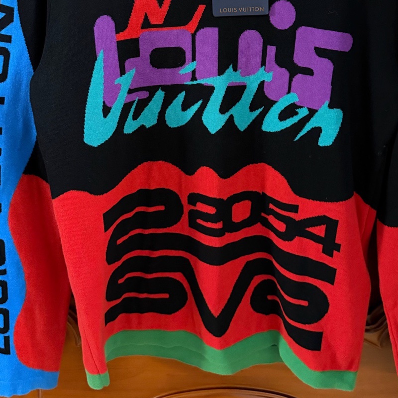 全新lv路易威登 拼色logo毛衣 S碼-4