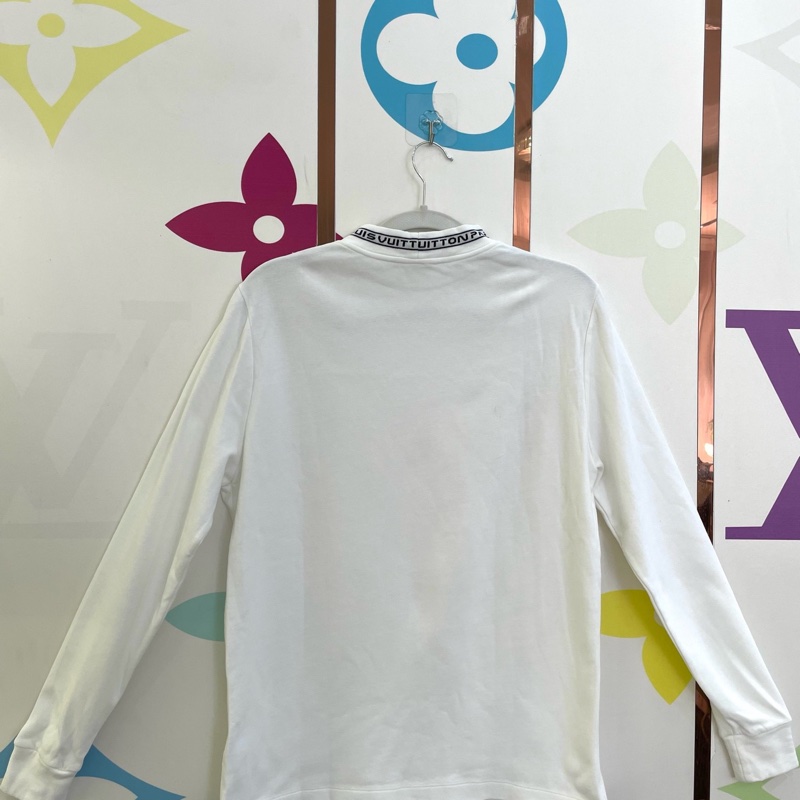 LV路易威登 長袖T恤，XS碼，白色，意大利產，領口logo，保存很好。適合平時36-38碼-1