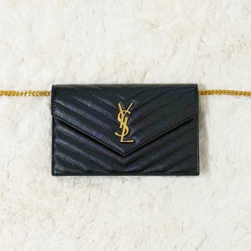 Saint Laurent YSL WOC 魚子醬 19cm 黑金-0