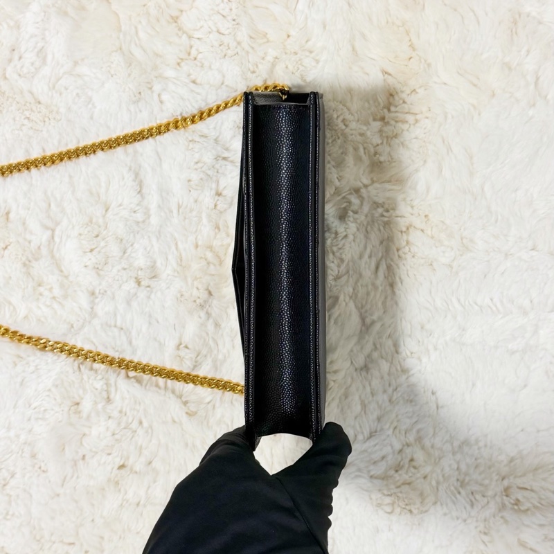 Saint Laurent YSL WOC 魚子醬 19cm 黑金-4