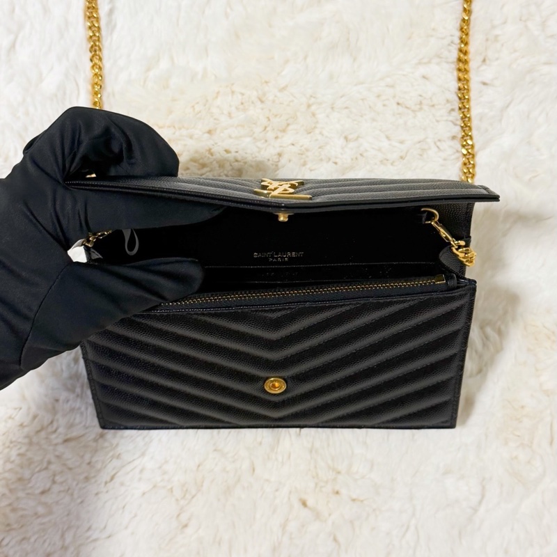 Saint Laurent YSL WOC 魚子醬 19cm 黑金-5