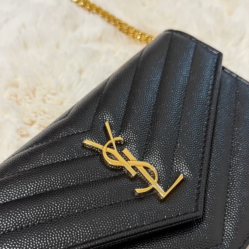 Saint Laurent YSL WOC 魚子醬 19cm 黑金-6